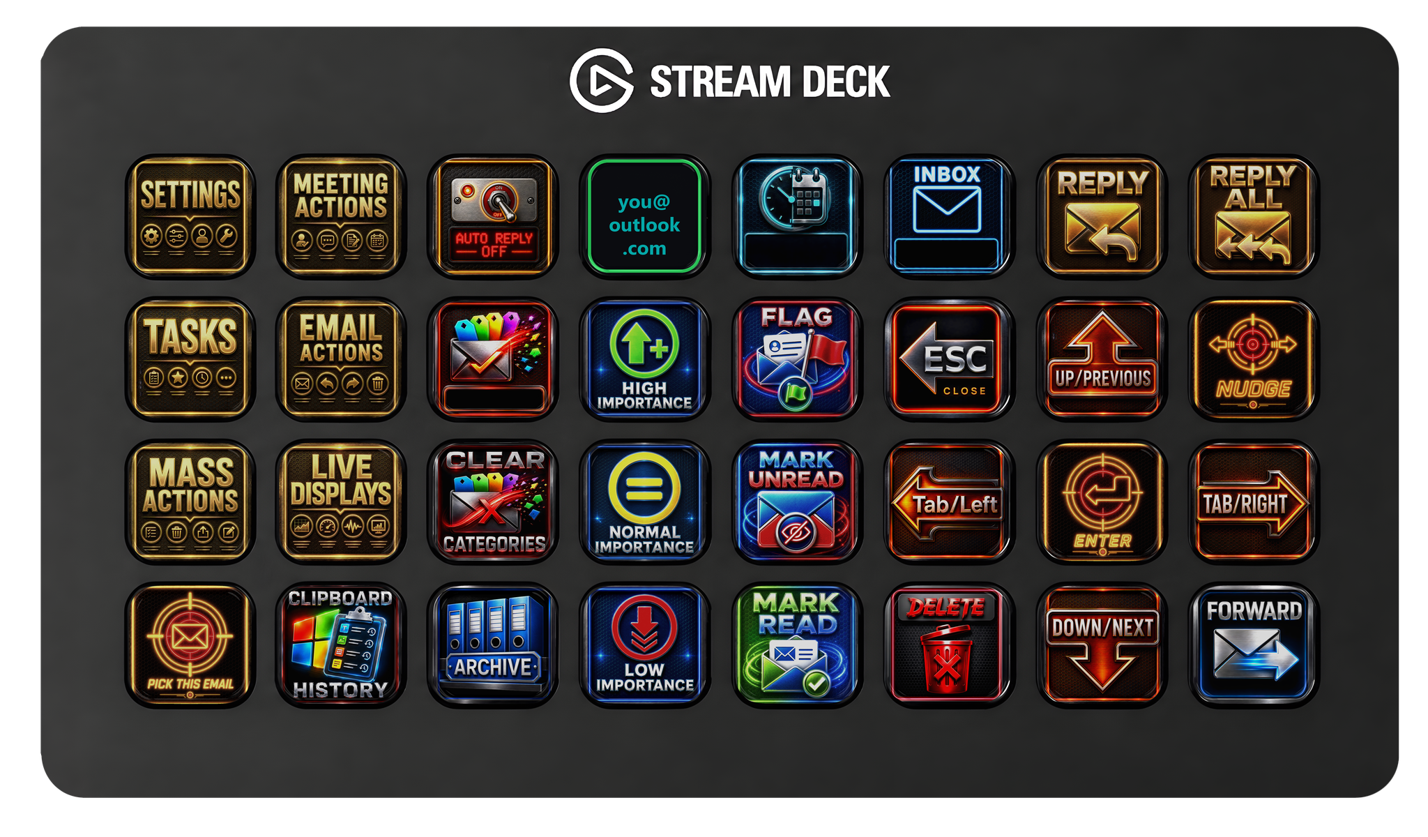 Home page on Stream Deck XL